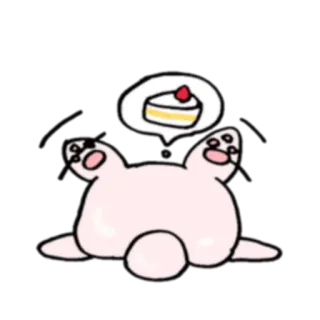 🍰 07765cd9 kelinci, kue, imut, hewan, hidangan penutup telegram sticker