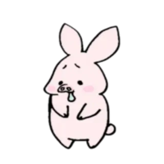 🤤 c18d423e kelinci, babi, binatang, sedih, imut, kartun telegram sticker