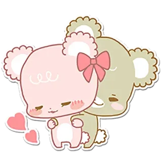 👫 d8d3c77f น่ารัก, สัตว์, ความรัก, หมี, คู่รัก telegram sticker