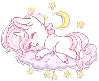 😴 39b71bd9 pony, cloud, stars, moon, sleep, cute, dream telegram sticker