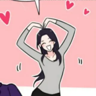 🌟 ac6f0955 corazón, amor, mujer, dibujos animados, lindo, feliz whatsapp sticker