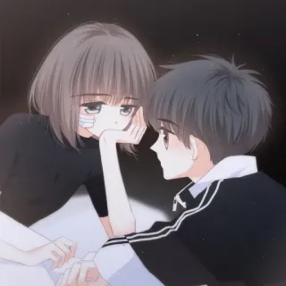 💕 c6dd9f4f Anime, Couple, Amour, Romance, Garçon, Fille whatsapp sticker