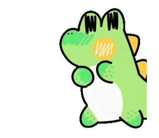 😄 fee1e6fb Yoshi ヨッシー, 恐竜, 任天堂, かわいい, 緑, アニメ telegram sticker
