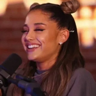 💧 87e9e78a Ariana Grande cantante, celebridad, estrella pop, mujer, música, pelo, sonrisa telegram sticker