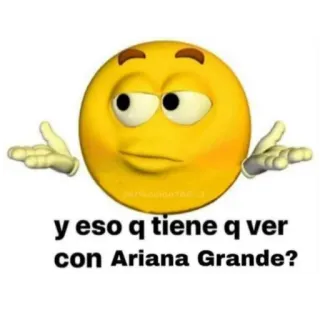 💧 c2f05eec y eso q tiene q ver con Ariana Grande? Emoji, Ariana Grande, Meme, Pregunta telegram sticker