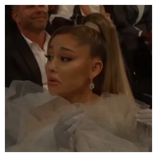 💧 ffa9180e Ariana Grande cantante, celebridad, llorando, reacción, meme, mujer, expresión telegram sticker