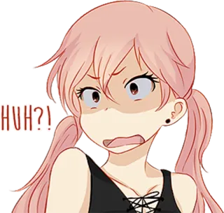 😦 0a3579d8 HUH?! アニメ, カートゥーン, 混乱, え？, 質問 telegram sticker