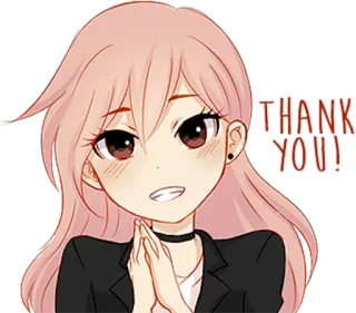 😊 387c654e THANK YOU! アニメガール, ありがとう, 丁寧, 可愛い, 感謝 telegram sticker
