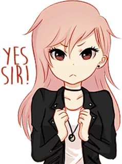 👌 91e52695 YES SIR! アニメ, 女の子, 表情, 了解, 漫画, 可愛い telegram sticker