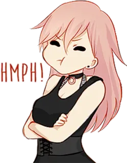 😒 e85e9b80 HMPH! ふん, むかつく, かわいい, ピンク髪, 女の子, アニメ telegram sticker