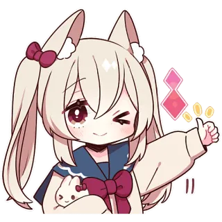 👍 6d390220 Anime, Carino, Coniglio, Personaggio, Adesivo, Cartone animato telegram sticker