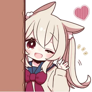 👋 d76b0711 Anime, Kawaii, Carino, Ragazza, Orecchie da gatto, Uniforme da marinaio telegram sticker