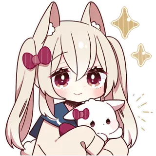 🥹 e3d48f23 carino, anime, kawaii, adesivo, coniglio, pecora, cartone animato, adorabile telegram sticker