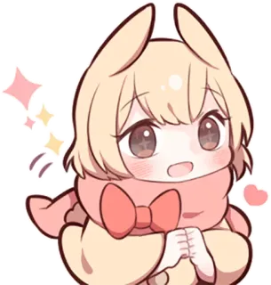 ✨ 024db0e0 Anime, Dessin animé, Mignon, Kawaii, Lapin, Personnage, Autocollant telegram sticker