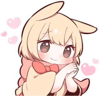 😍 2ee4e7d5 anime, mignon, kawaii, personnage, coeurs, autocollant telegram sticker