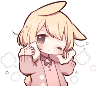 🛁 699f1555 animé, chibi, mignon, lapin, personnage, autocollant, dessin animé telegram sticker
