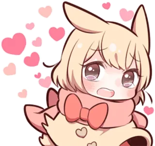 💕 726f8aec Anime, Mignon, Kawaii, Coeurs, Autocollant, Personnage, Art numérique telegram sticker