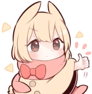 👍 85c219df Animé, Dessin animé, Kawaii, Mignon, Pouce levé, Positif telegram sticker
