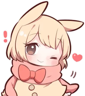 😉 ba7b0d3f Anime, Kawaii, Mignon, Dessin animé, Personnage, Illustration, Clin d'oeil telegram sticker