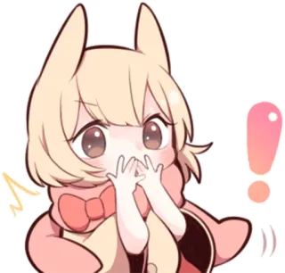 ❗️ ff372ae5 Anime, Dessin animé, Mignon, Kawaii, Exclamation, Surpris, Choqué telegram sticker