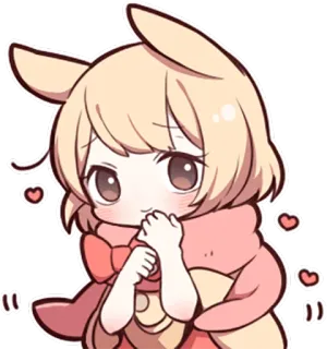 🙂 213df5f4 kawaii, anime, chibi, słodkie, kreskówka, serca, naklejka telegram sticker