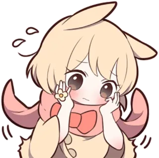 😳 2a699907 Anime, Słodkie, Kawaii, Dziewczyna, Chibi, Kreskówka, Emocjonalne telegram sticker