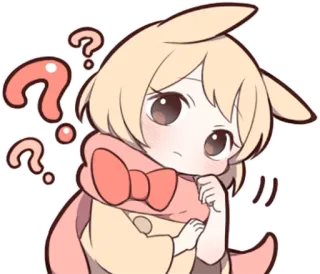❓ 43cb70e1 anime, pytanie, myślenie, słodki, postać telegram sticker