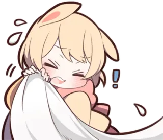 😖 5082618c Anime, Kreskówka, Słodki, Królik, Pot, Kawaii, Zawstydzony telegram sticker