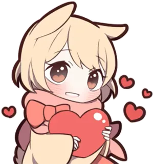 💗 60892b0f Anime, Kawaii, Słodkie, Serce, Chibi, Urocze telegram sticker