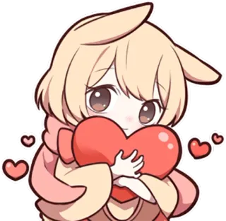 💓 6179edf2 anime, dziewczyna, słodkie, serce, miłość, kawaii, kreskówka, naklejka telegram sticker