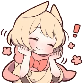 😊 71189e50 Anime, Słodkie, Kawaii, Kreskówka, Chibi, Naklejka, Szczęśliwy telegram sticker