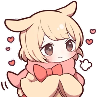 🙂 7d6aa57d Anime, Kawaii, Słodkie, Serca, Chibi, Kreskówka telegram sticker