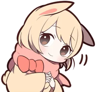 🙂 8b8f02dc Anime, Kreskówka, Królik, Słodkie, Kawaii, Naklejka telegram sticker