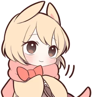 🙂 98419b14 Anime, Słodkie, Dziewczyna, Królik, Kawaii, Kreskówka, Chibi, Króliczek telegram sticker