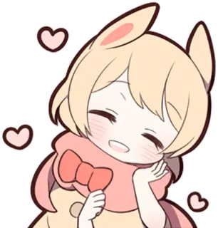😄 a3ce1137 słodki, kawaii, królik, anime, uroczy, serce telegram sticker