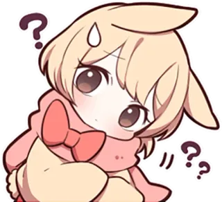 ❓ ad5ce293 Anime, Kawaii, Pytanie, Słodkie, Kreskówka, Chibi telegram sticker