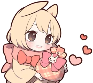 🍬 c40303f5 słodki, królik, zwierzę, chibi, uroczy, kreskówka telegram sticker