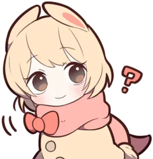 ❓ ca79b739 Anime, Znak zapytania, Słodkie, Kawaii, Naklejka, Kreskówka, Postać telegram sticker