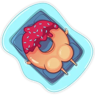 🌞 1a362a3f Ciambella, Piscina, Galleggiante, Dolce, Cibo, Dessert telegram sticker