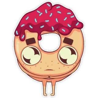 👁 2a332a65 donut, cartone animato, dolce, cibo, dessert, divertente telegram sticker