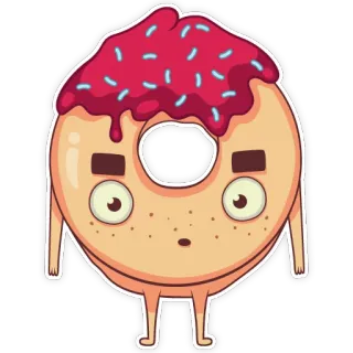 😯 487ca748 donut, cibo, carino, cartone animato, dolce, zuccherini telegram sticker