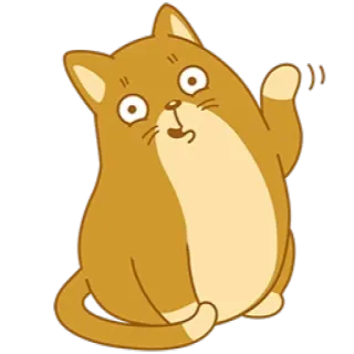 😄 4af4f750 gatto, gattino, animale, salutando, cartoni animati, amichevole whatsapp sticker