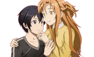 💛 cb08dc77 Kirito and Asuna Sword Art Online Anime, Couple, Romance, Personnages, Art, Fiction telegram sticker