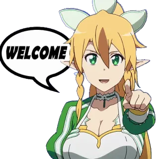 🤝 5e1a5838 WELCOME anime, gadis, selamat datang, salam telegram sticker