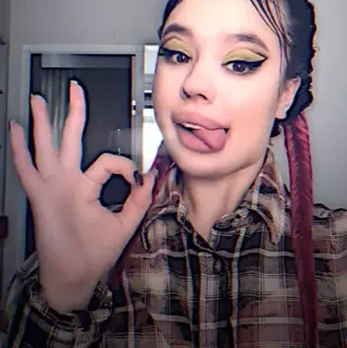 💍 743ec9e9 женщина, язык, жест, ок, оскорбительный telegram sticker