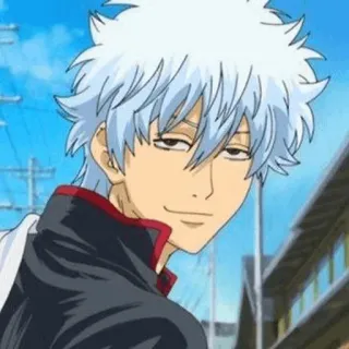 💣 0055b698 Sakata Gintoki Gintama anime, manga, gintama, sakata gintoki, silver hair, character telegram sticker