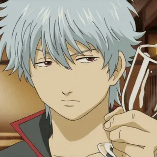 💣 5f8d65be Gintoki Sakata Gintama anime, Gintama, Gintoki Sakata, character, drinking telegram sticker