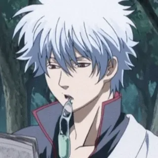 💣 74391139 Gintoki Sakata Gintama anime, gintama, gintoki, sakata gintoki, funny, white hair, parody, comedy telegram sticker