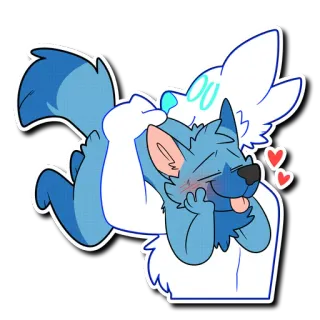 🥰 29af64ed Furry, Anthropomorphe, Loup, Animal, Dessin animé, Mignon telegram sticker