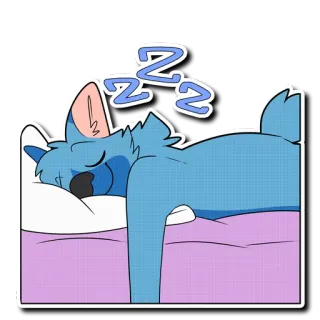 💤 37bdcfab ZZZ dodo, mignon, animal, bleu, zzz, fatigué, chat telegram sticker